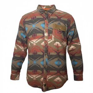 Cotton flannel shirt jacket Southwestern/Aztec pattern Legendary Whitetails XLT